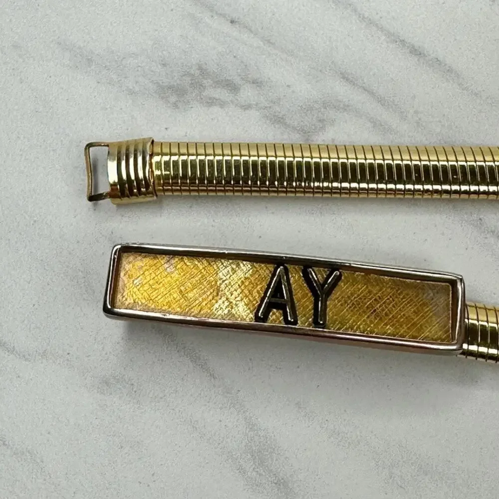 Vintage Gold Tone Coil Stretch Cinch Belt Small (S) ✨